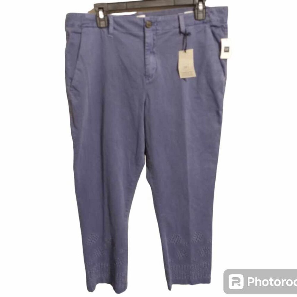 GAP women's blue pants size 12 mid rise cotton spandex w-020